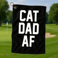 Cat Dad AF TShirt For Dads Of Cats Golf Towel thumb 1