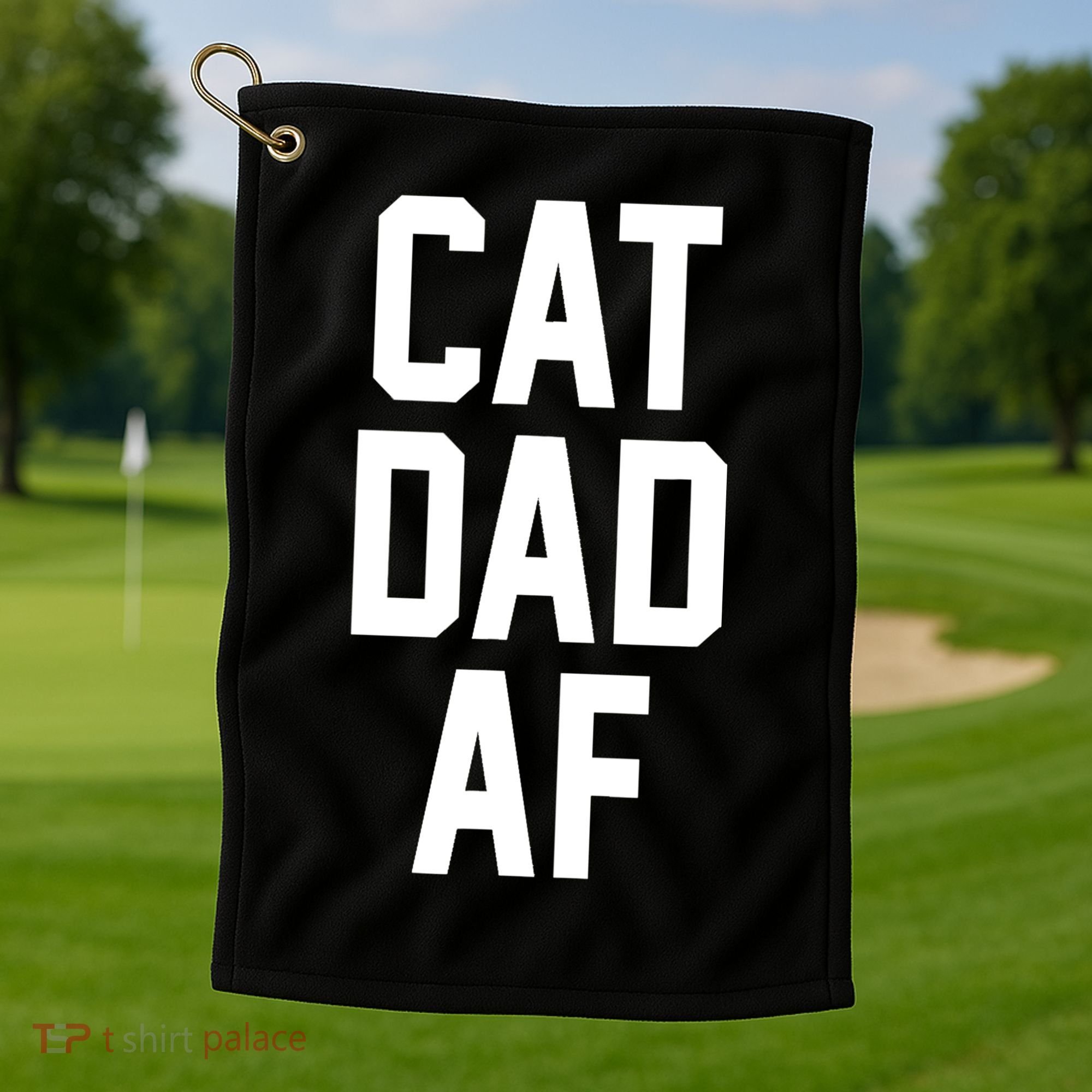 Cat Dad AF TShirt For Dads Of Cats Golf Towel