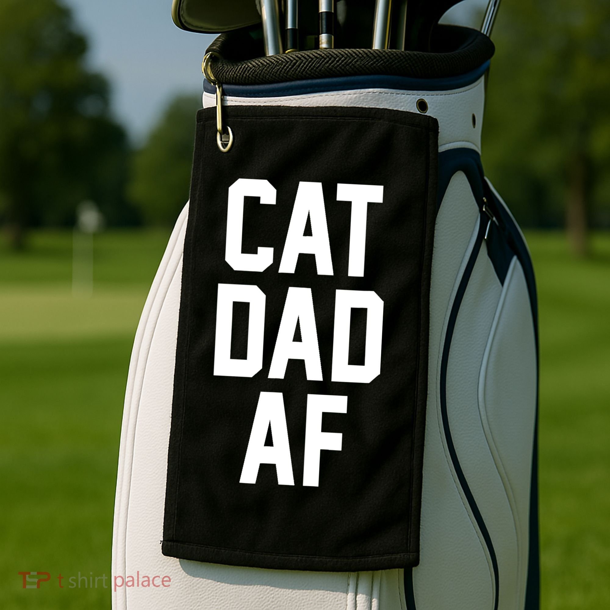 Cat Dad AF TShirt For Dads Of Cats Golf Towel