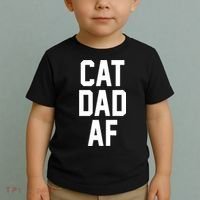 Cat Dad AF TShirt For Dads Of Cats Toddler T-Shirt thumb 2