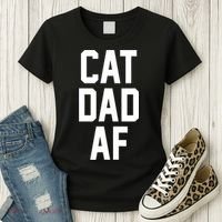 Cat Dad AF TShirt For Dads Of Cats Women's T-Shirt thumb 3