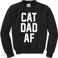 Cat Dad AF TShirt For Dads Of Cats Kids Sweatshirt thumb 0