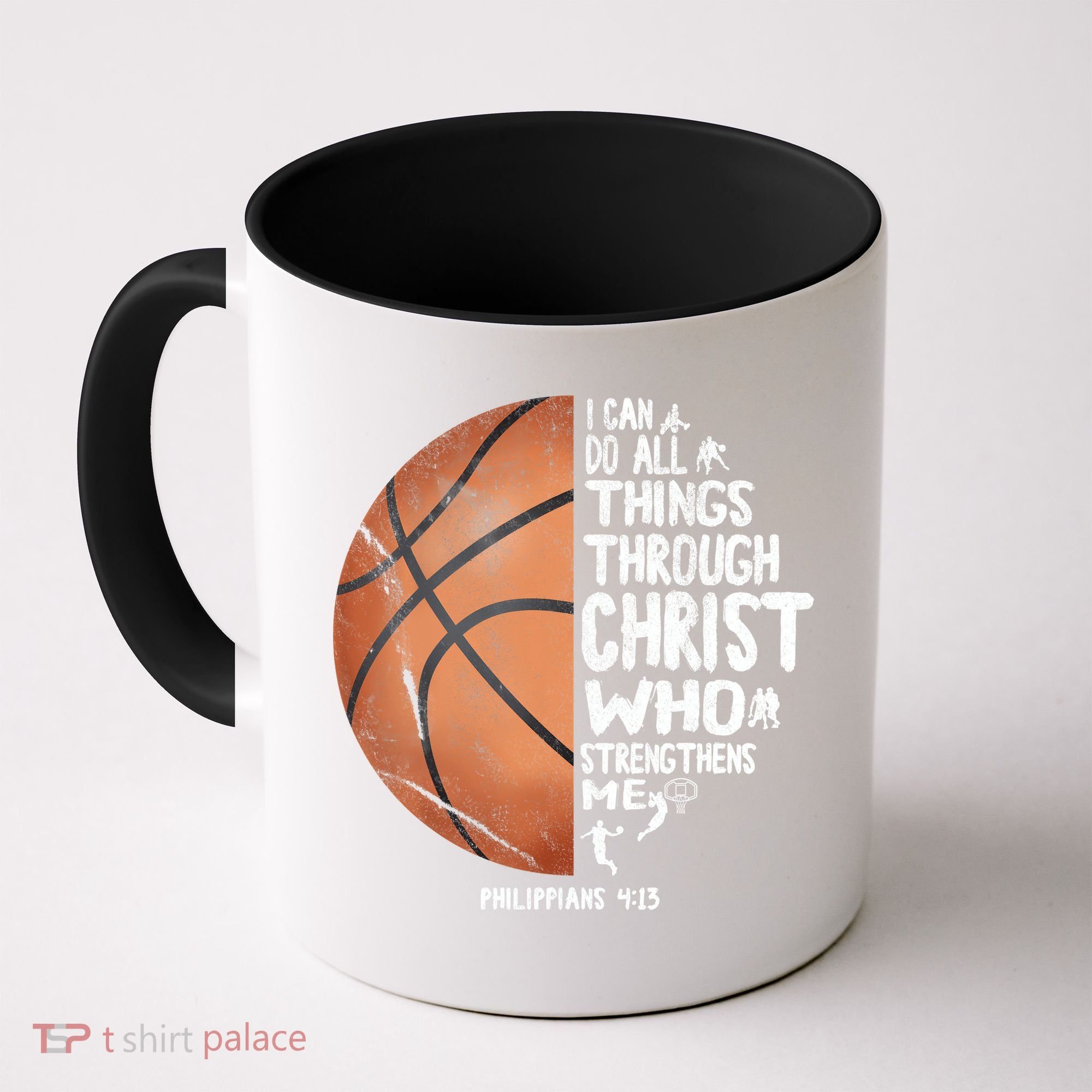 Can Do All Things Through Christ Philippians 4:13 Basketball Coffee Mug