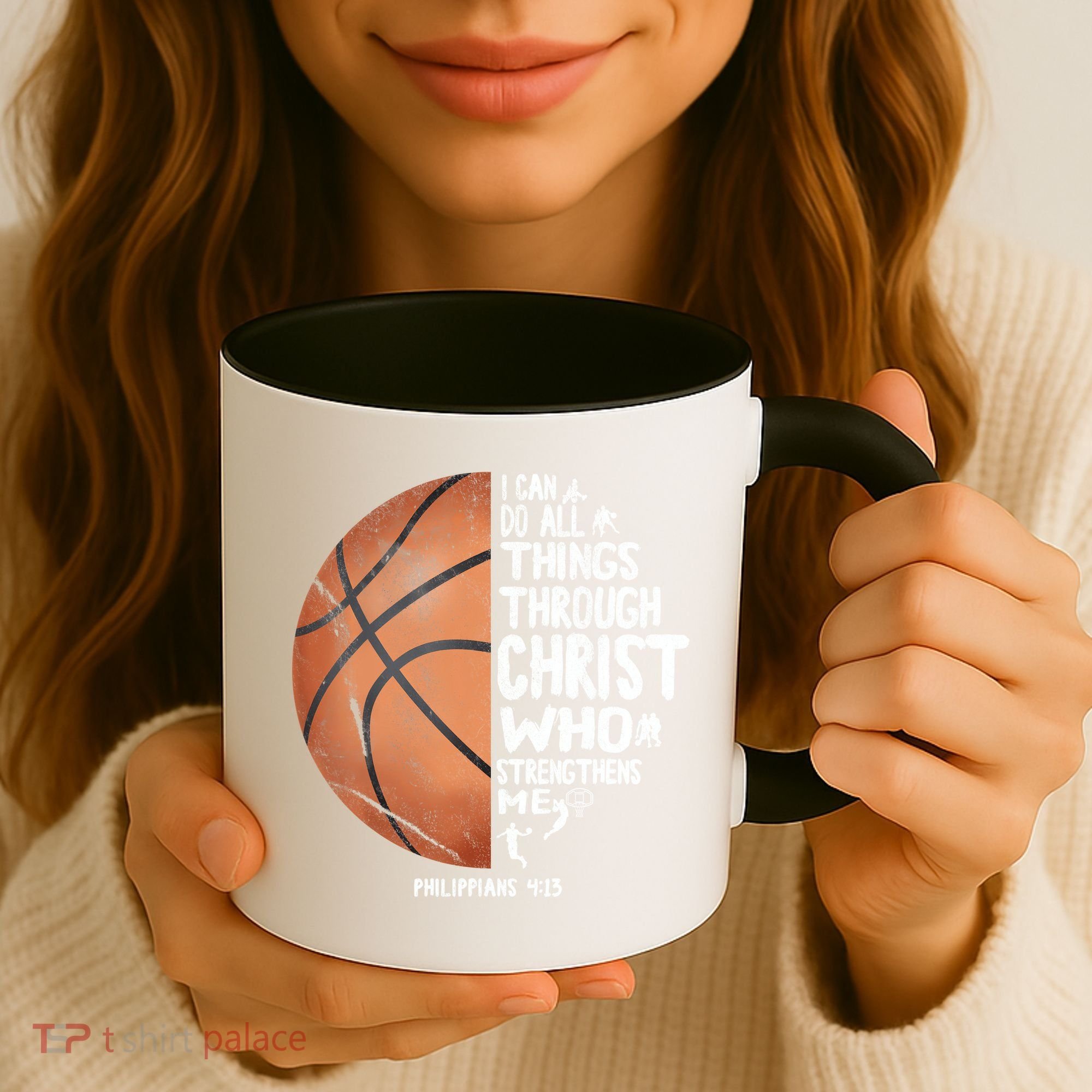 Can Do All Things Through Christ Philippians 4:13 Basketball Coffee Mug