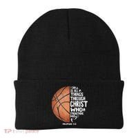 Can Do All Things Through Christ Philippians 4:13 Basketball Beanie thumb 0