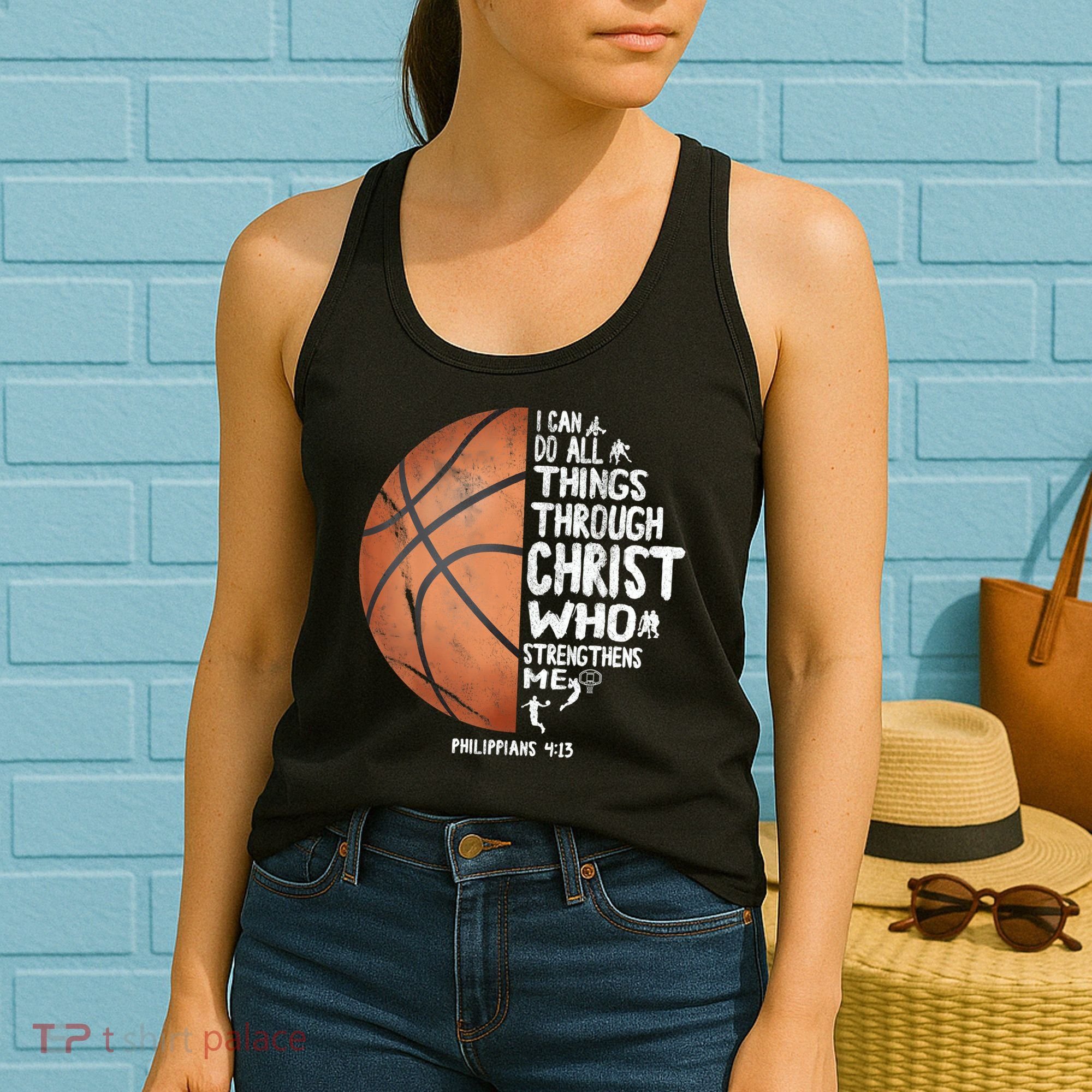 Can Do All Things Through Christ Philippians 4:13 Basketball Women's Tank Top