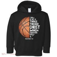 Can Do All Things Through Christ Philippians 4:13 Basketball Toddler Hoodie thumb 0