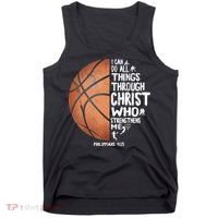Can Do All Things Through Christ Philippians 4:13 Basketball Tank Top thumb 0