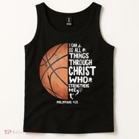 Can Do All Things Through Christ Philippians 4:13 Basketball Tank Top thumb 2
