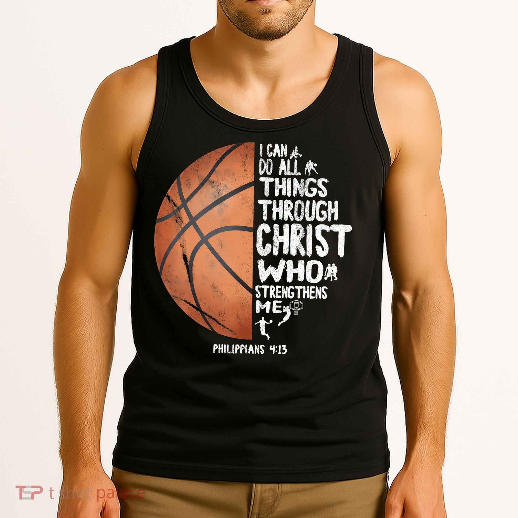 Can Do All Things Through Christ Philippians 4:13 Basketball Tank Top