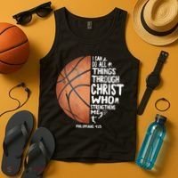 Can Do All Things Through Christ Philippians 4:13 Basketball Tank Top thumb 4