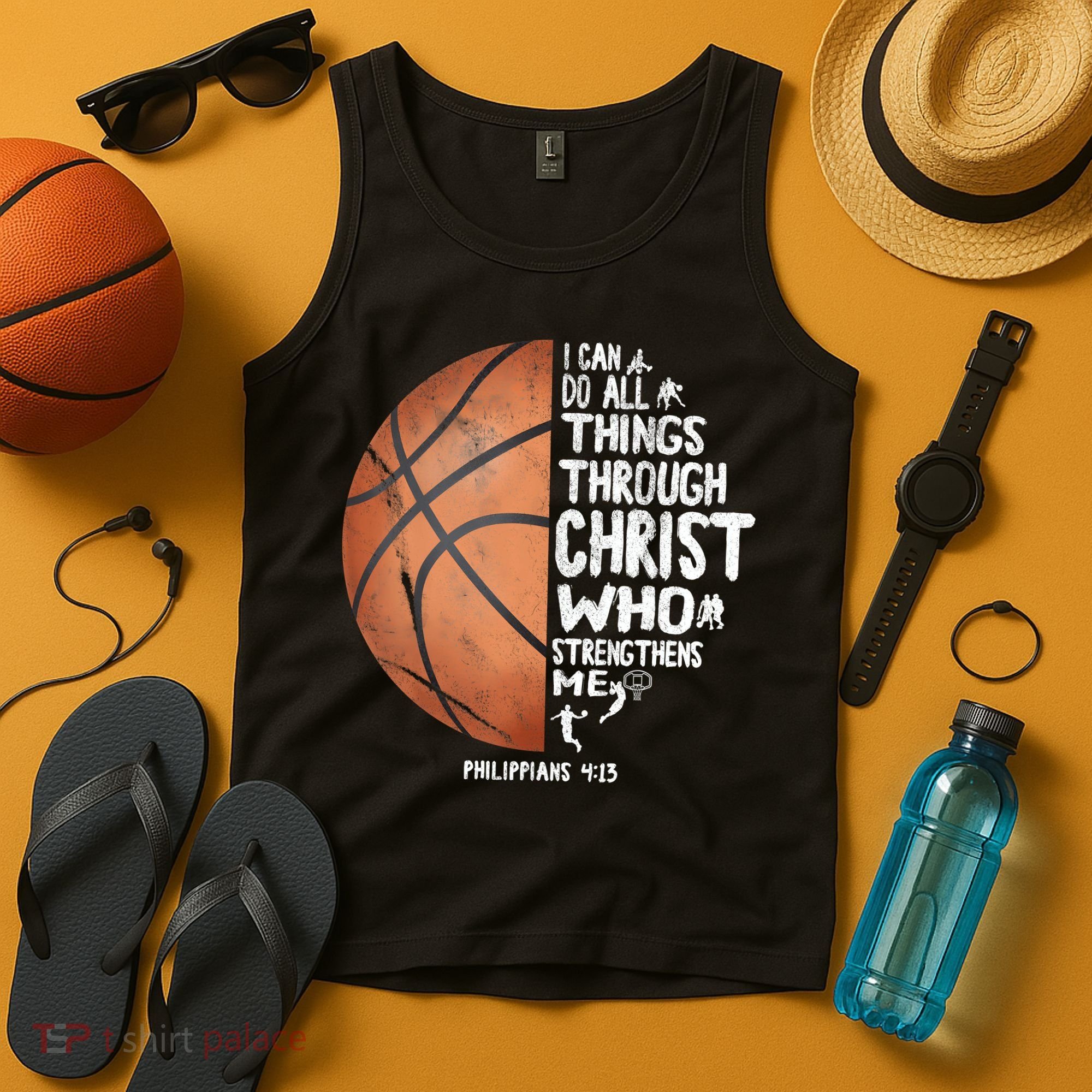 Can Do All Things Through Christ Philippians 4:13 Basketball Tank Top
