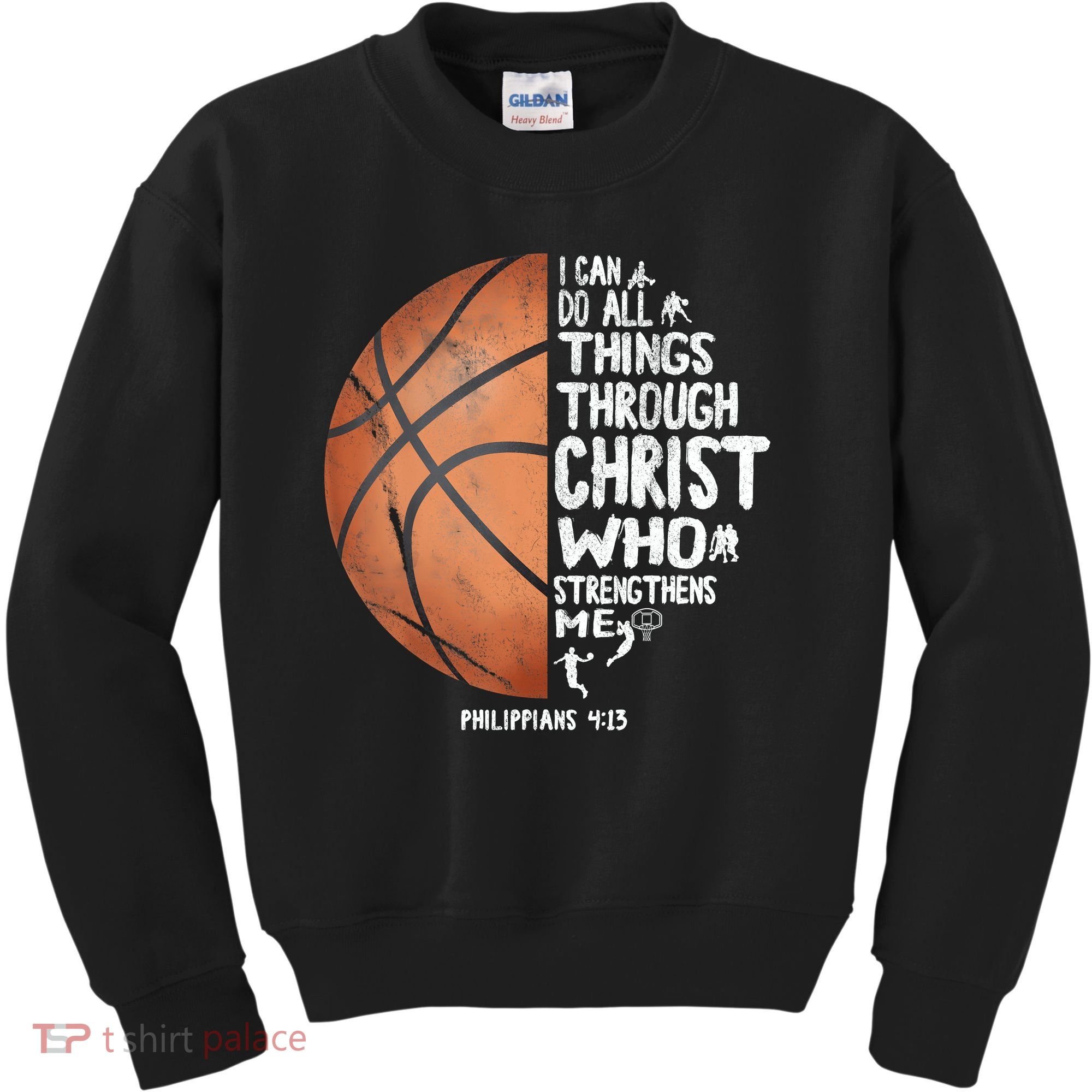 Can Do All Things Through Christ Philippians 4:13 Basketball Kids Sweatshirt