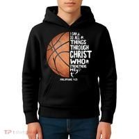 Can Do All Things Through Christ Philippians 4:13 Basketball Kids Hoodie thumb 4