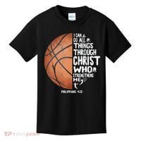 Can Do All Things Through Christ Philippians 4:13 Basketball Kids T-Shirt thumb 0