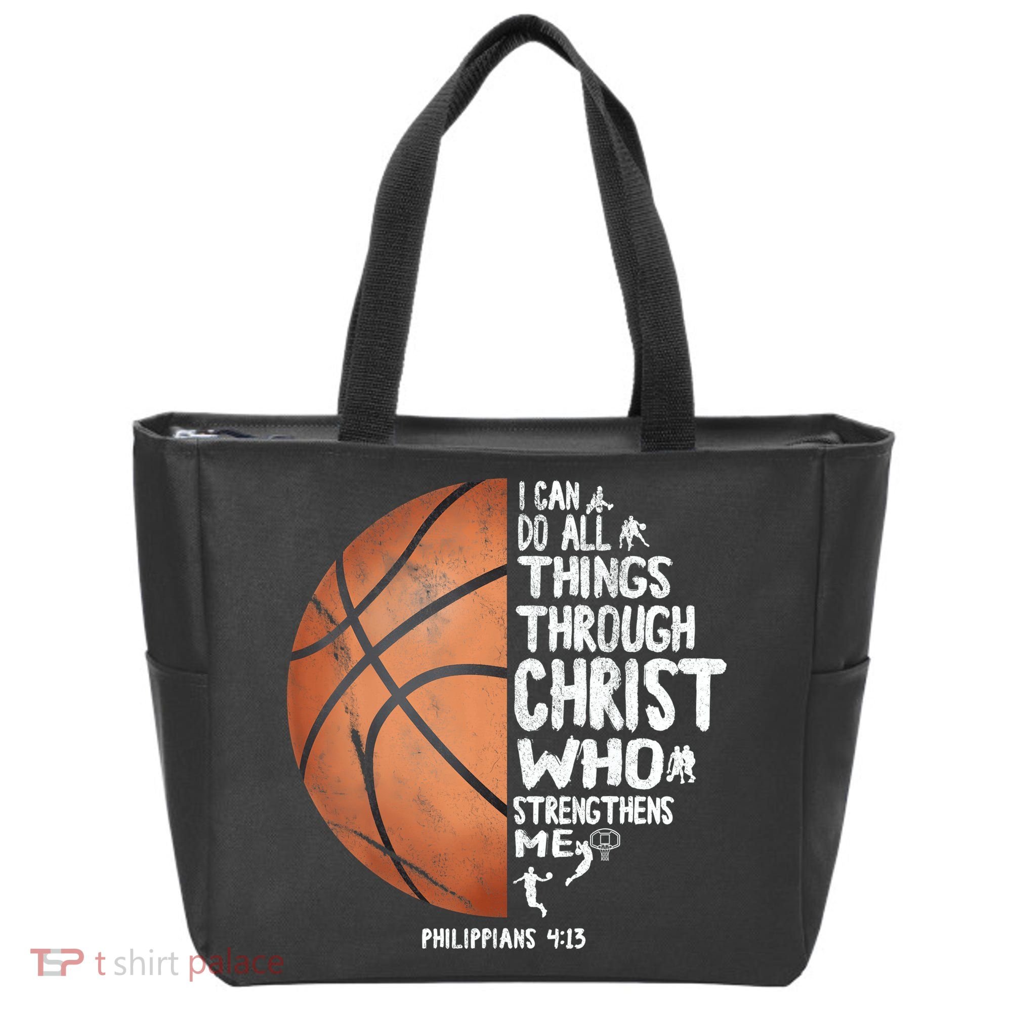 Can Do All Things Through Christ Philippians 4:13 Basketball Tote Bag