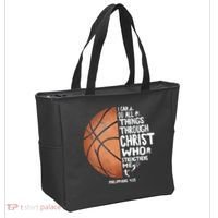 Can Do All Things Through Christ Philippians 4:13 Basketball Tote Bag thumb 2