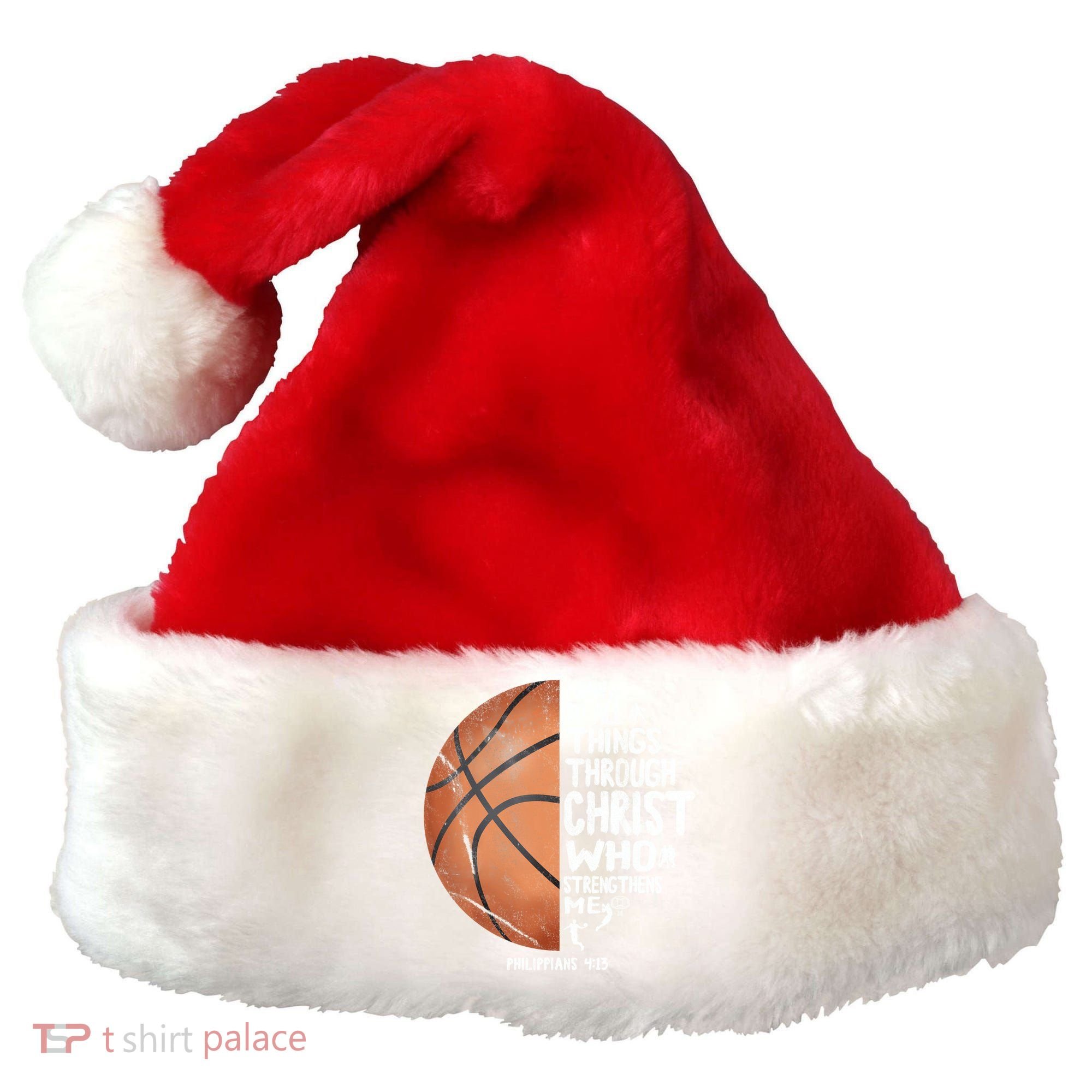 Can Do All Things Through Christ Philippians 4:13 Basketball Santa Hat