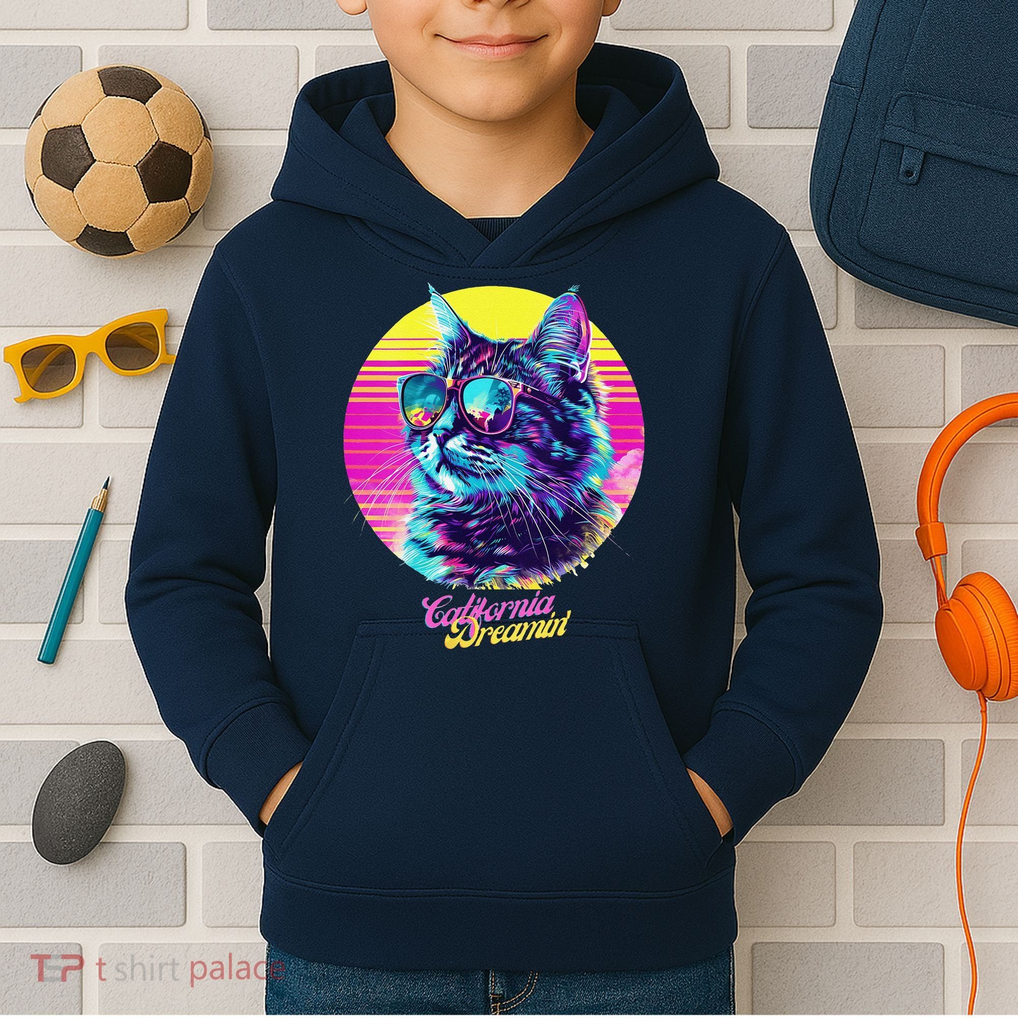 Catifornia Dreamin About Birds And Mice Kids Hoodie