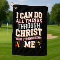 Can Do All Things Through Christ Hepatitis Awareness Golf Towel thumb 1