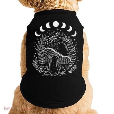 Cottagecore Dark Academia Aesthetic Mushroom Moon Witchy Doggie Tank