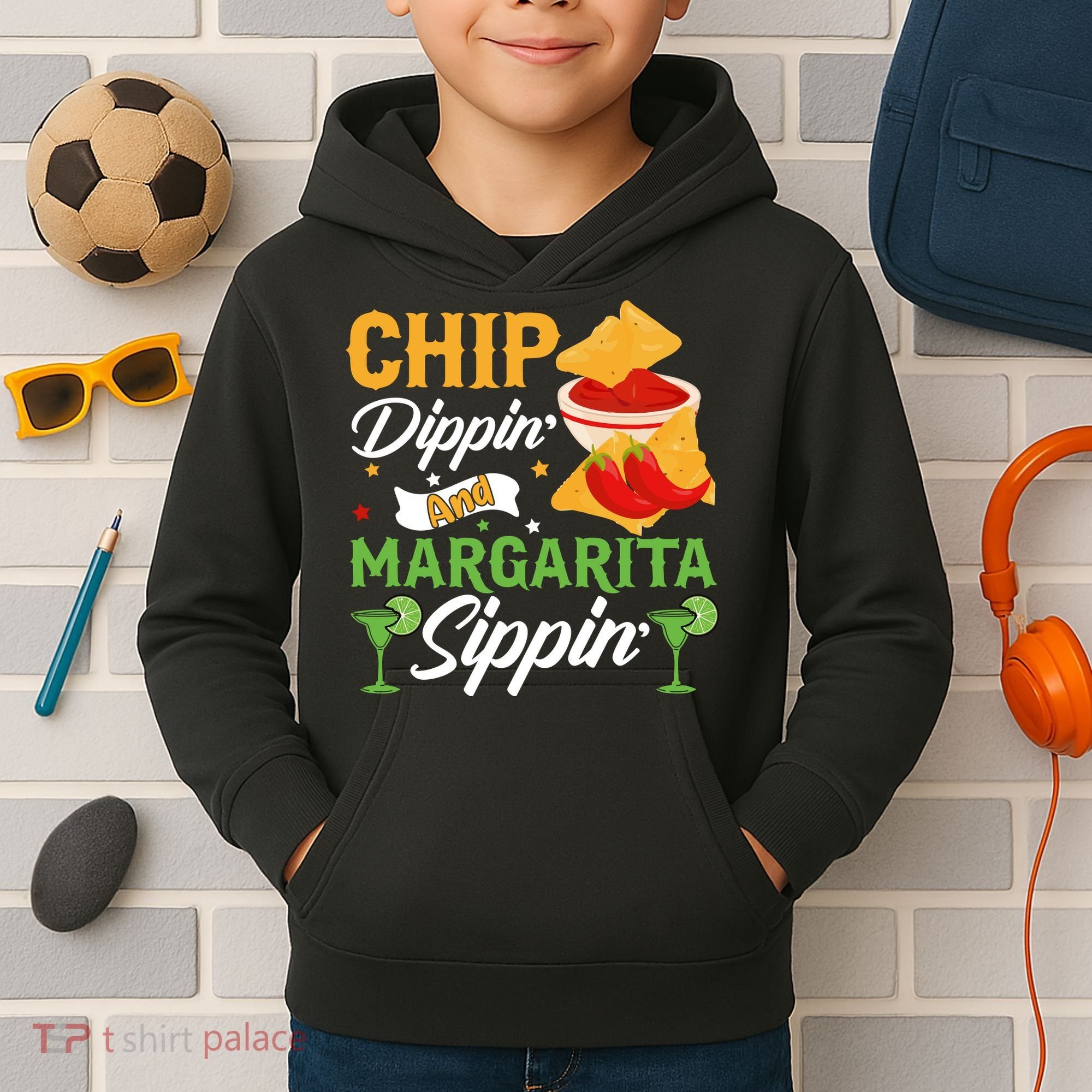 Chip Dippin' And Margarita Sippin Cinco De Mayo T Kids Hoodie