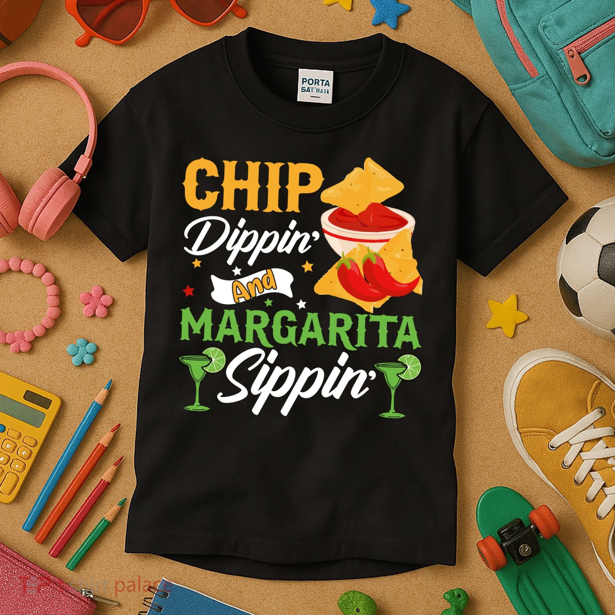 Chip Dippin' And Margarita Sippin Cinco De Mayo T Kids T-Shirt