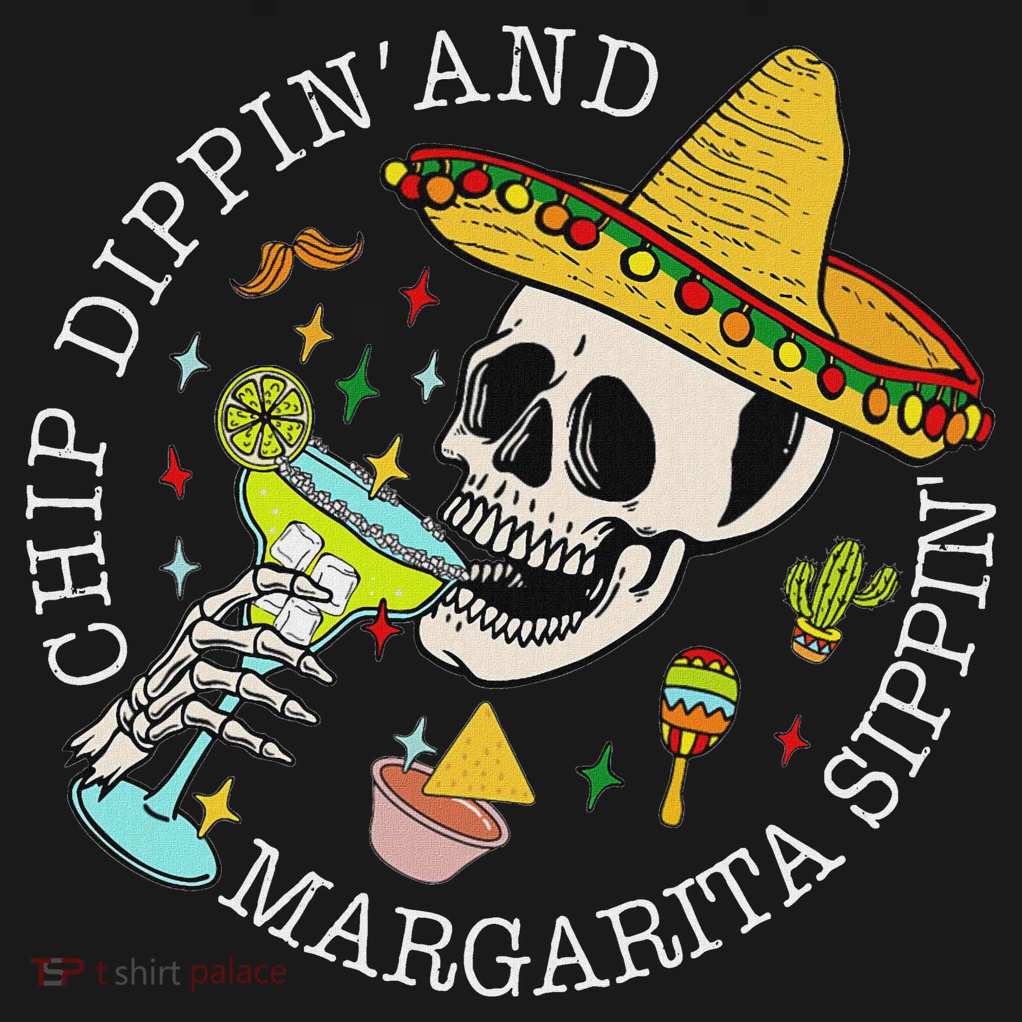 Chip Dippin And Margarita Sippin Cinco De Mayo Drinking USA-Made Doggie Bandana