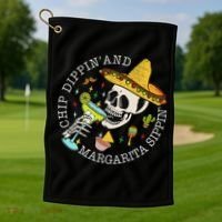 Chip Dippin And Margarita Sippin Cinco De Mayo Drinking Golf Towel thumb 1