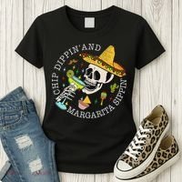 Chip Dippin And Margarita Sippin Cinco De Mayo Drinking Women's T-Shirt thumb 3