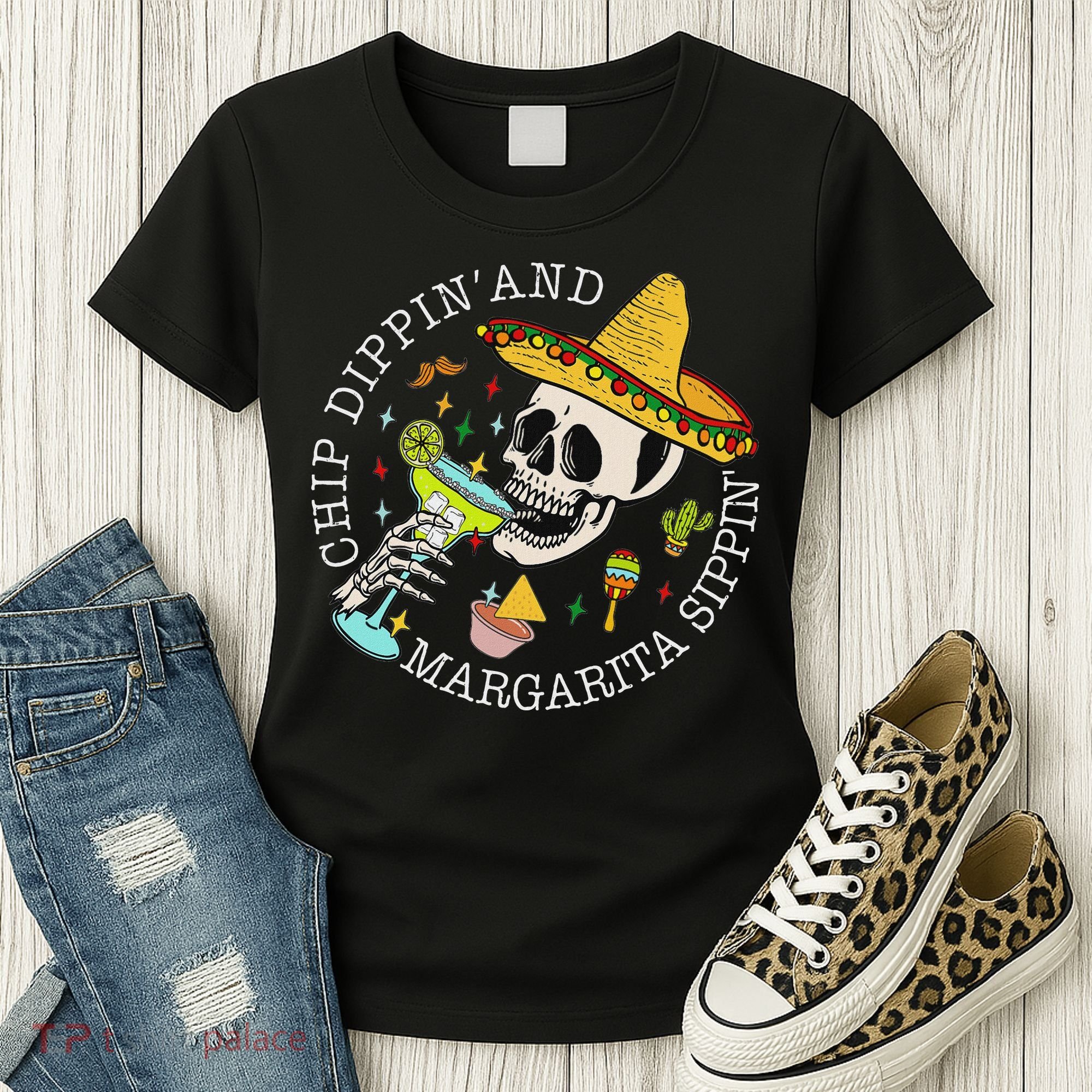 Chip Dippin And Margarita Sippin Cinco De Mayo Drinking Women's T-Shirt