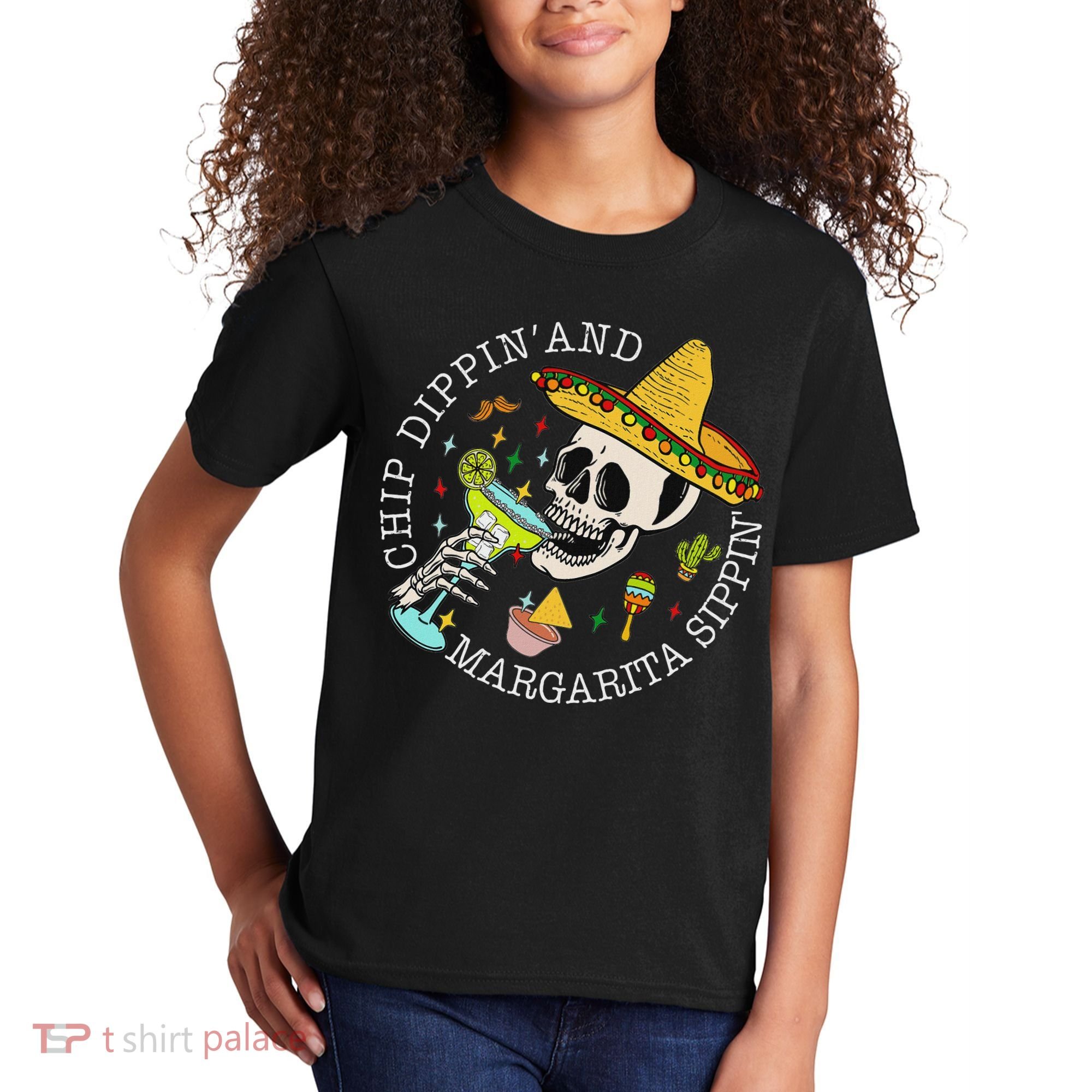 Chip Dippin And Margarita Sippin Cinco De Mayo Drinking Kids T-Shirt