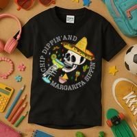 Chip Dippin And Margarita Sippin Cinco De Mayo Drinking Kids T-Shirt thumb 3