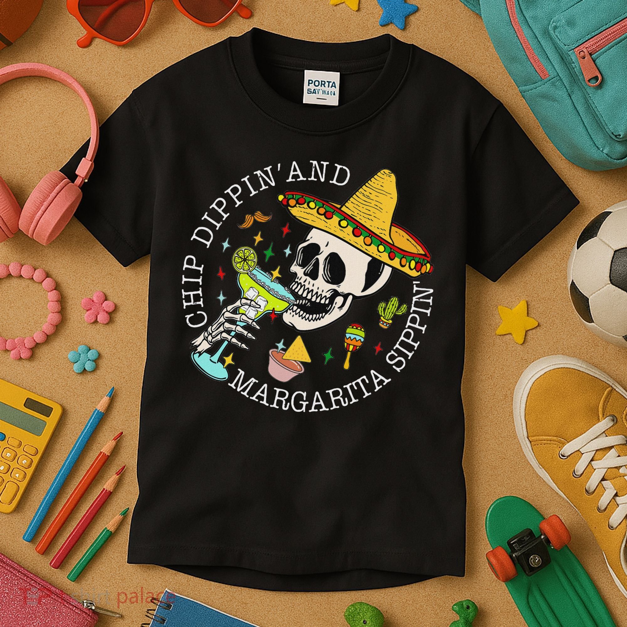 Chip Dippin And Margarita Sippin Cinco De Mayo Drinking Kids T-Shirt