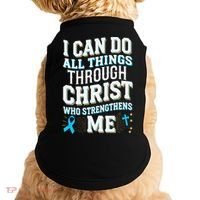 Can Do All Things Through Christ Prostate Cancer Awareness Doggie Tank thumb 0