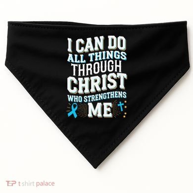 Can Do All Things Through Christ Prostate Cancer Awareness USA-Made Doggie Bandana