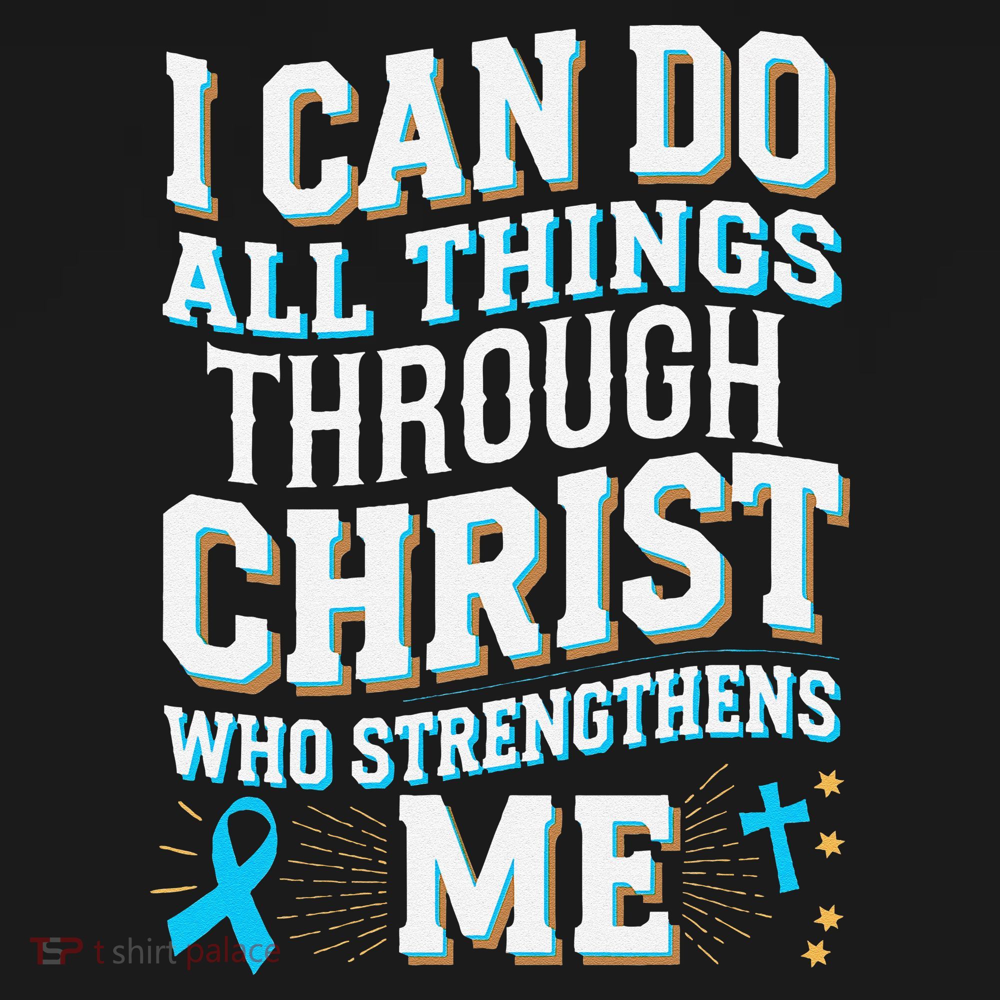 Can Do All Things Through Christ Prostate Cancer Awareness USA-Made Doggie Bandana