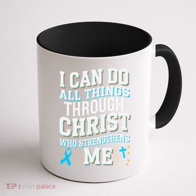 Can Do All Things Through Christ Prostate Cancer Awareness Coffee Mug back