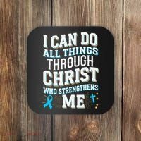 Can Do All Things Through Christ Prostate Cancer Awareness Coaster thumb 0