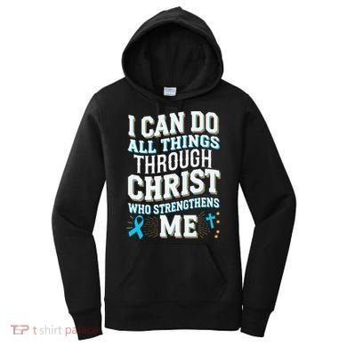 Can Do All Things Through Christ Prostate Cancer Awareness Women's Hoodie