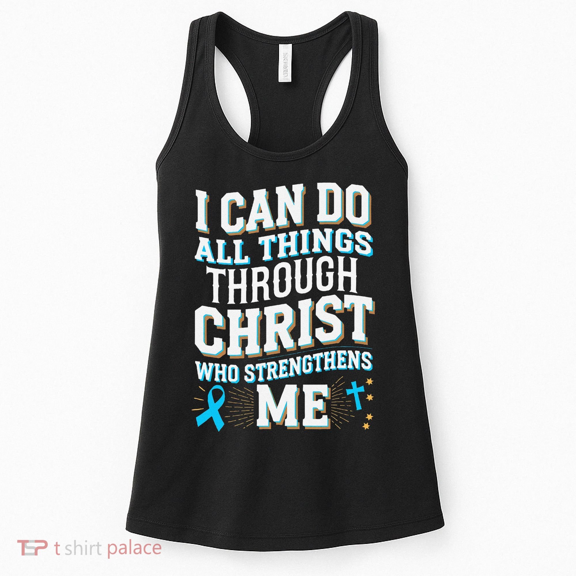 Can Do All Things Through Christ Prostate Cancer Awareness Women's Tank Top