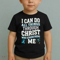 Can Do All Things Through Christ Prostate Cancer Awareness Toddler T-Shirt thumb 2