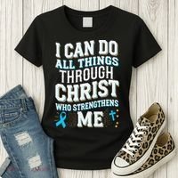 Can Do All Things Through Christ Prostate Cancer Awareness Women's T-Shirt thumb 3