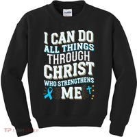 Can Do All Things Through Christ Prostate Cancer Awareness Kids Sweatshirt thumb 0
