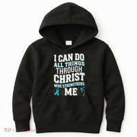 Can Do All Things Through Christ Prostate Cancer Awareness Kids Hoodie thumb 0