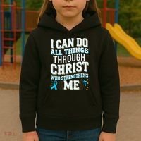 Can Do All Things Through Christ Prostate Cancer Awareness Kids Hoodie thumb 3