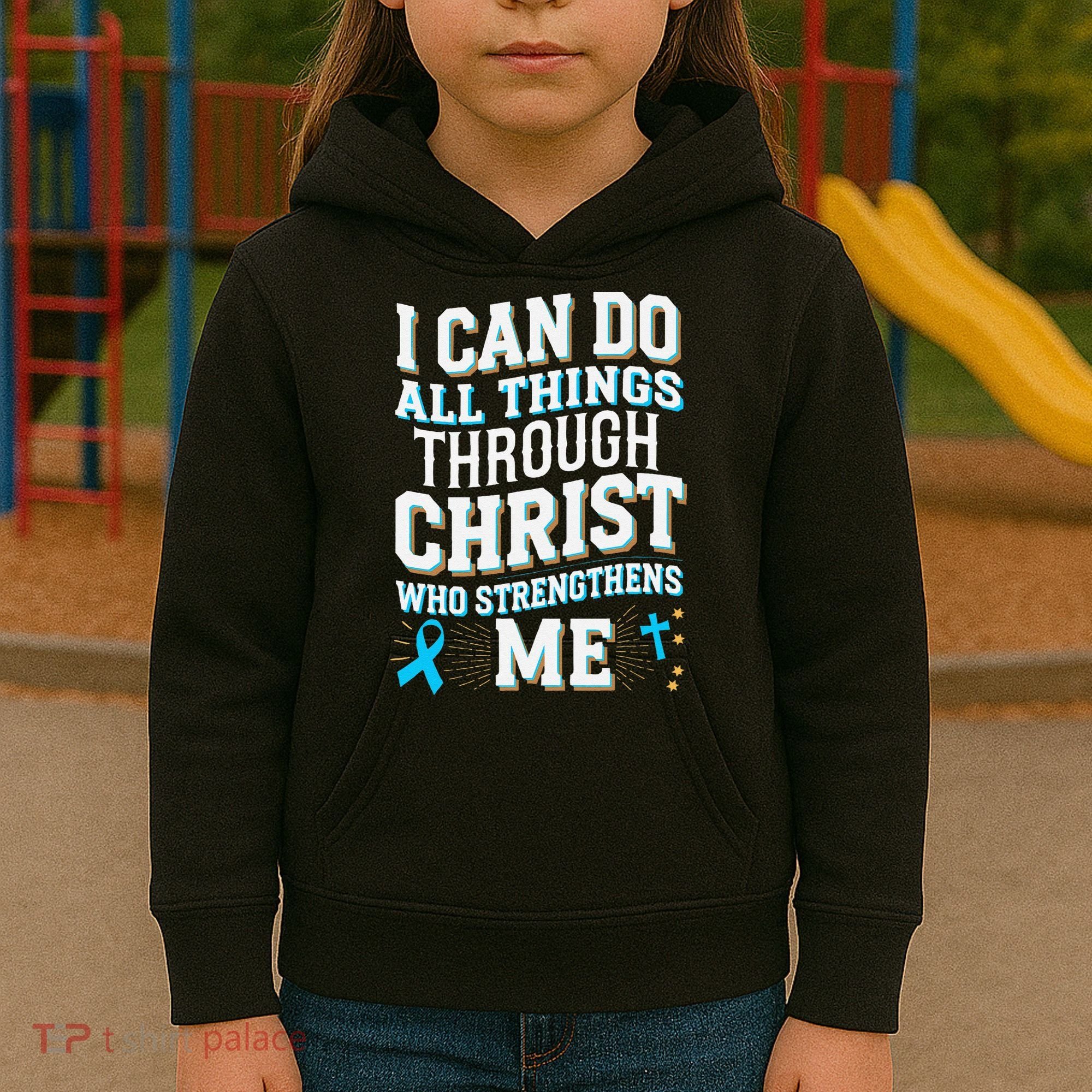 Can Do All Things Through Christ Prostate Cancer Awareness Kids Hoodie