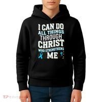 Can Do All Things Through Christ Prostate Cancer Awareness Kids Hoodie thumb 4