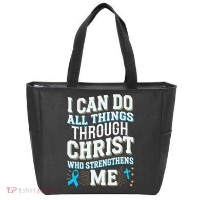 Can Do All Things Through Christ Prostate Cancer Awareness Tote Bag