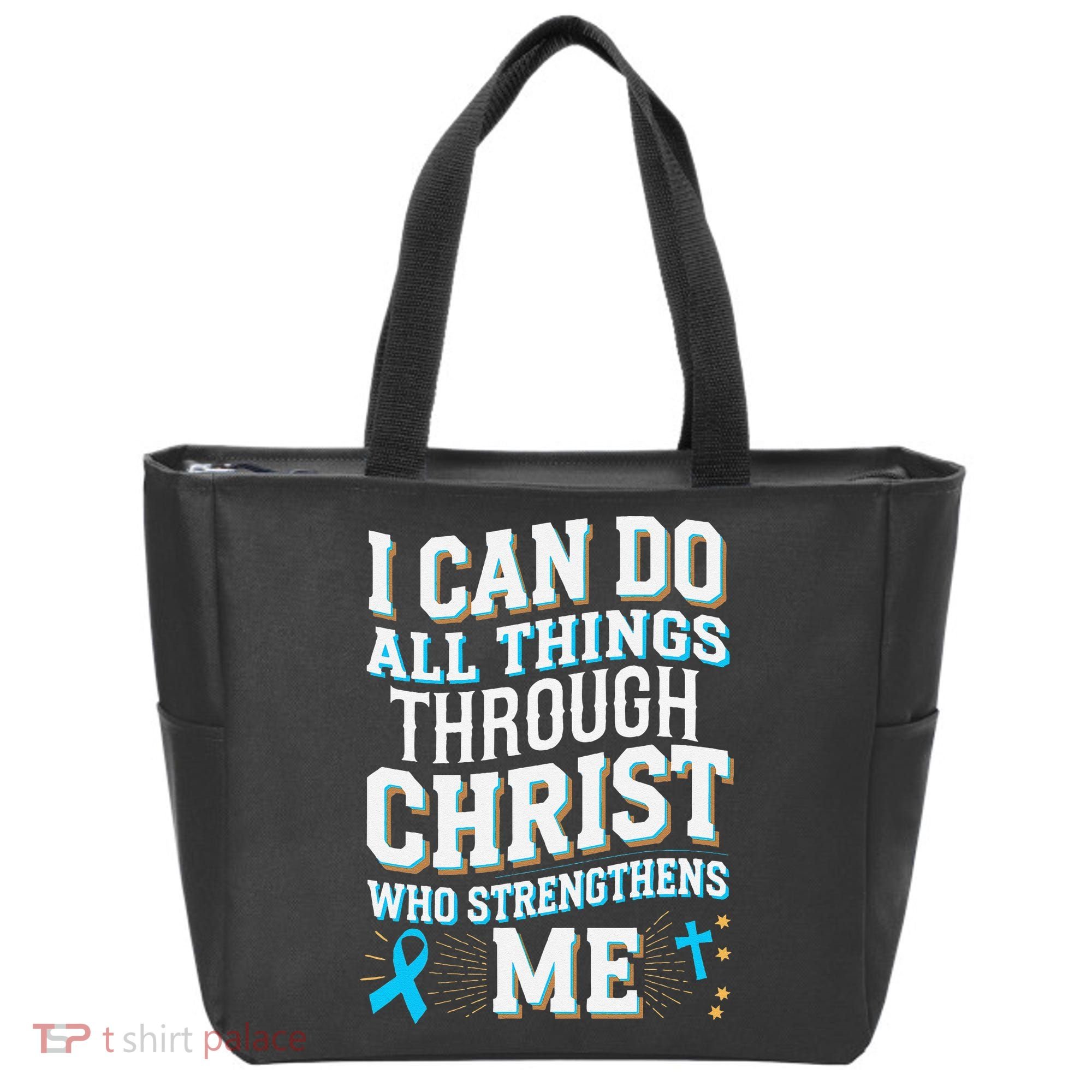 Can Do All Things Through Christ Prostate Cancer Awareness Tote Bag